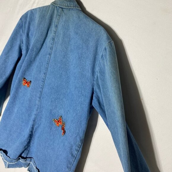 Vintage Pado Oversized Bedazzled Denim Jacket M - Picture 8 of 16